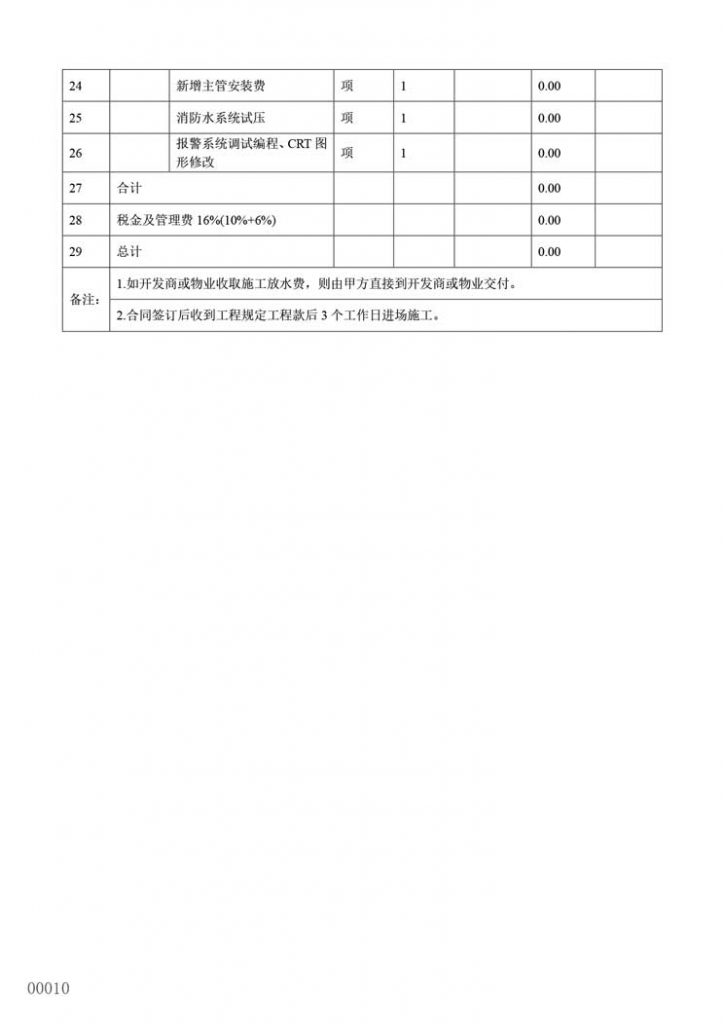 消防改造报价单模板